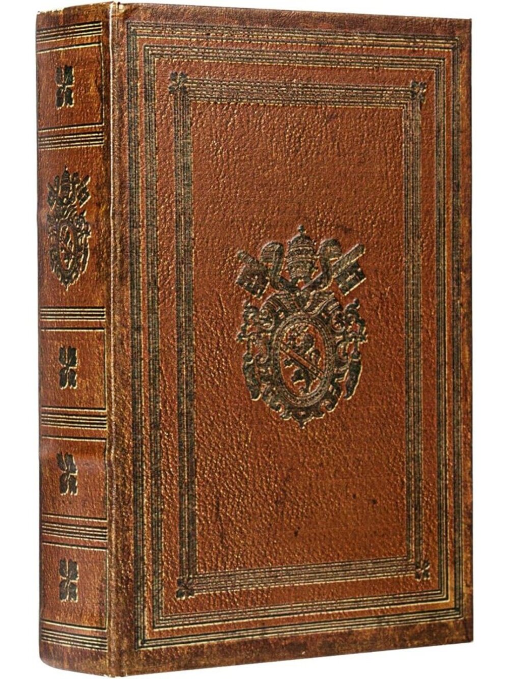 Vintage Style Decorative Book Box - Faux Leather, Embossed Cover, Home Decor